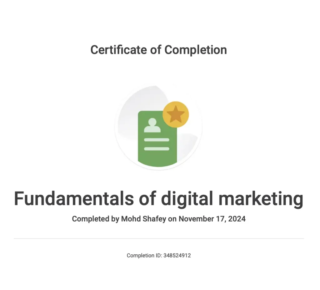 certificate digital marketing