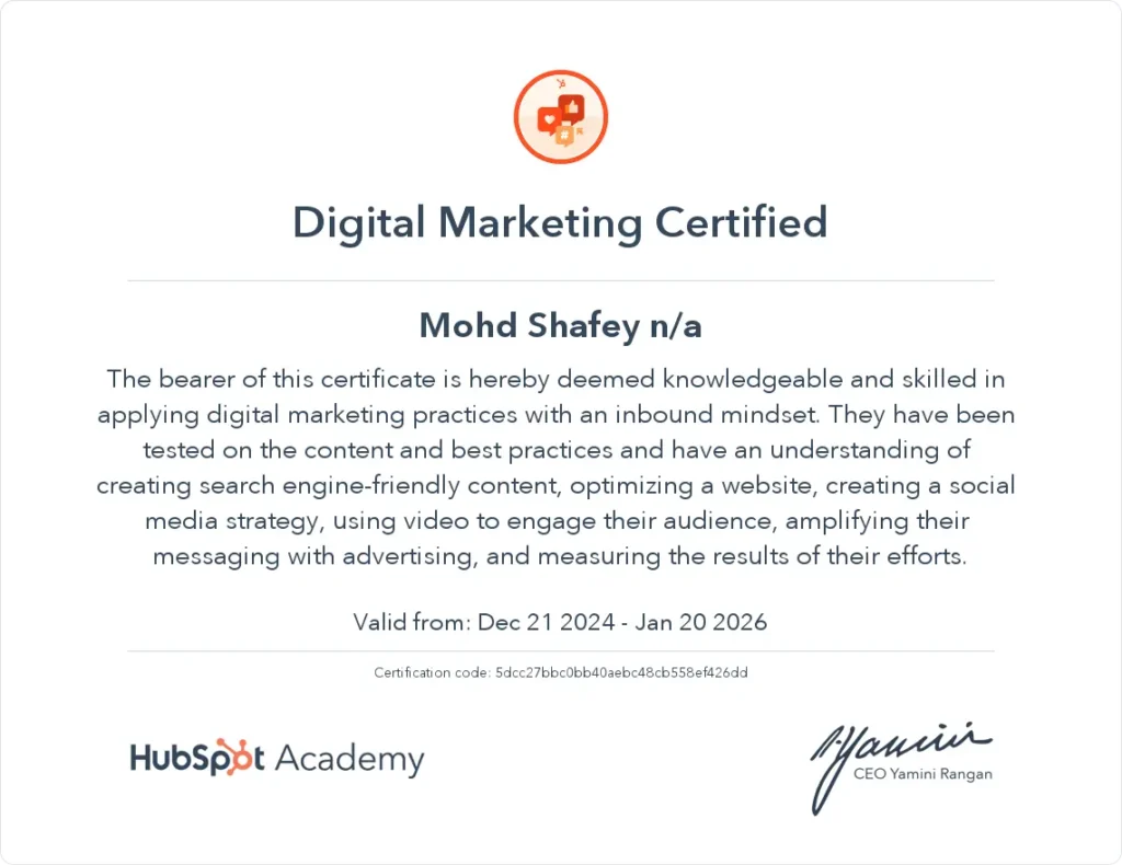 digital marketing certified